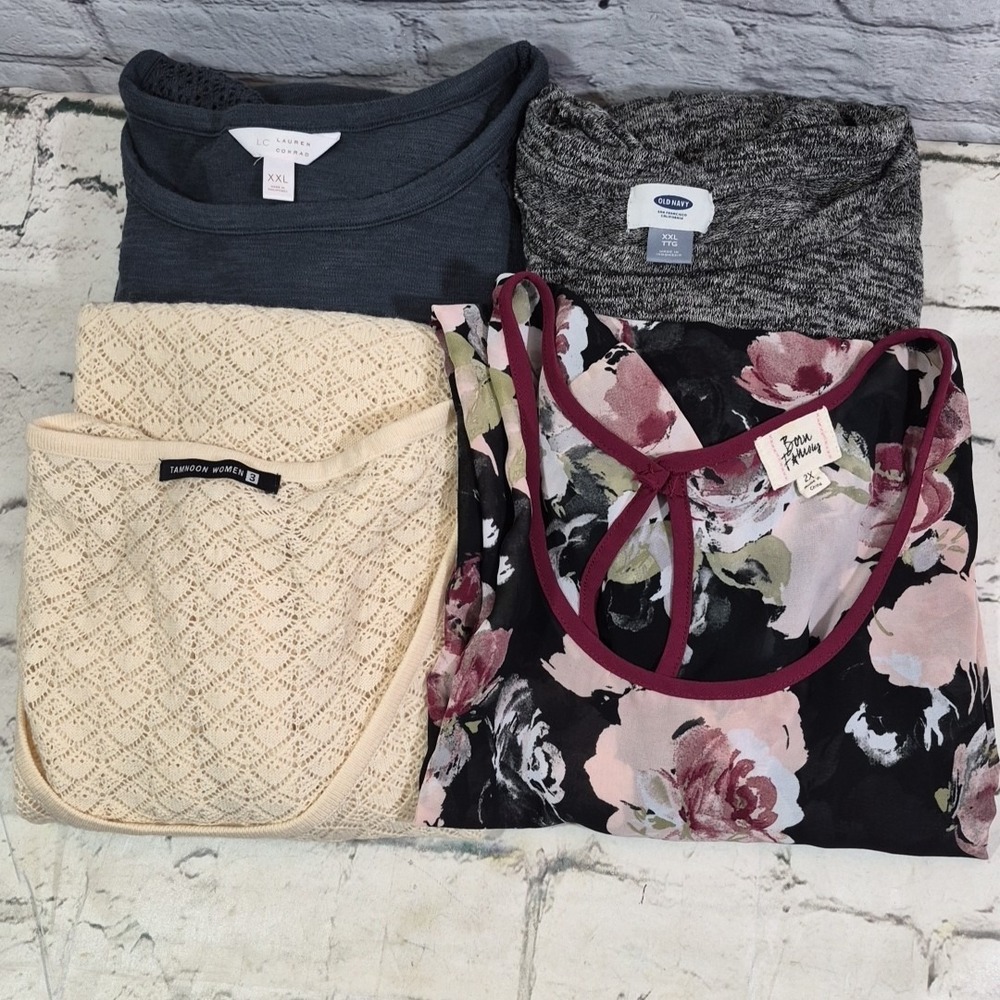 Sweaters Blouses‎ Tops Womens Plus 2X Clothing Lot Of 4pcs Closet Basics Casuals